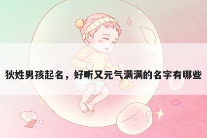 狄姓男孩起名，好听又元气满满的名字有哪些