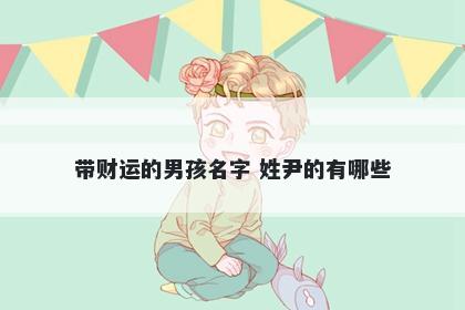 带财运的男孩名字 姓尹的有哪些