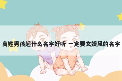 高姓男孩起什么名字好听 一定要文娱风的名字