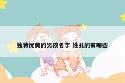 独特优美的男孩名字 姓孔的有哪些