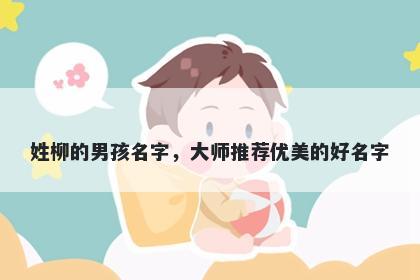 姓柳的男孩名字，大师推荐优美的好名字