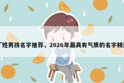 丁姓男孩名字推荐，2026年最具有气质的名字精选