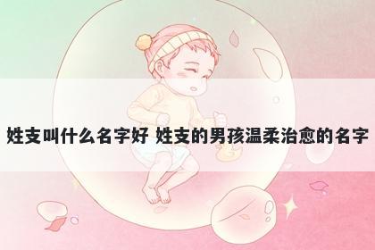姓支叫什么名字好 姓支的男孩温柔治愈的名字
