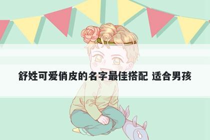 舒姓可爱俏皮的名字最佳搭配 适合男孩