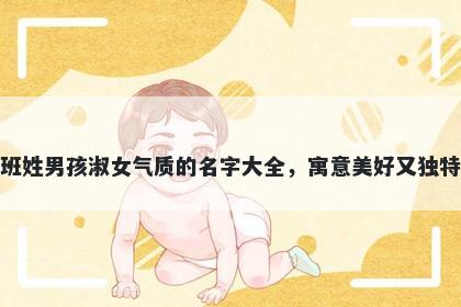 班姓男孩淑女气质的名字大全，寓意美好又独特