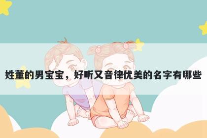 姓董的男宝宝,好听又音律优美的名字有哪些