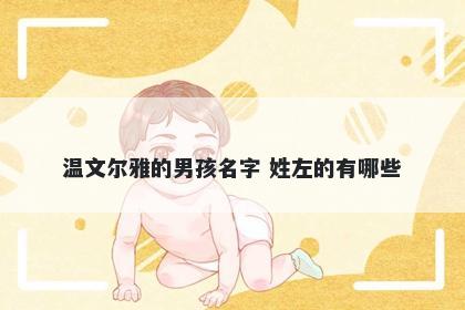 温文尔雅的男孩名字 姓左的有哪些