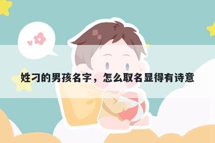 姓刁的男孩名字，怎么取名显得有诗意