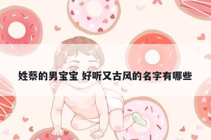 姓蔡的男宝宝 好听又古风的名字有哪些