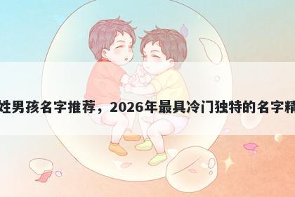 荣姓男孩名字推荐,2026年最具冷门独特的名字精选