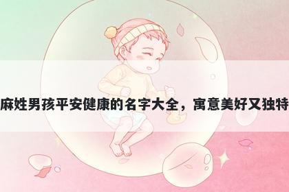 麻姓男孩平安健康的名字大全，寓意美好又独特