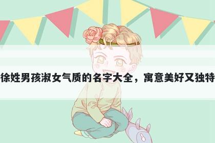 徐姓男孩淑女气质的名字大全，寓意美好又独特