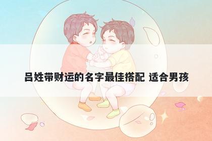 吕姓带财运的名字最佳搭配 适合男孩