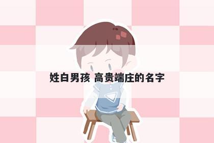 姓白男孩 高贵端庄的名字
