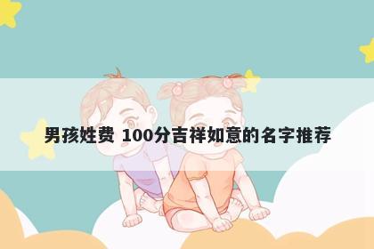 男孩姓费 100分吉祥如意的名字推荐