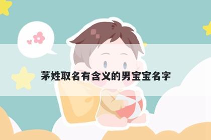 茅姓取名有含义的男宝宝名字
