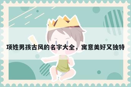 项姓男孩古风的名字大全,寓意美好又独特