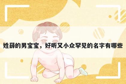 姓薛的男宝宝,好听又小众罕见的名字有哪些