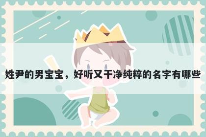 姓尹的男宝宝，好听又干净纯粹的名字有哪些