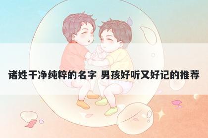 诸姓干净纯粹的名字 男孩好听又好记的推荐