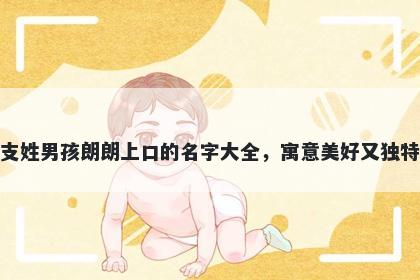 支姓男孩朗朗上口的名字大全，寓意美好又独特