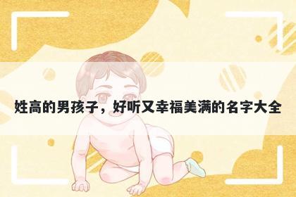 姓高的男孩子，好听又幸福美满的名字大全