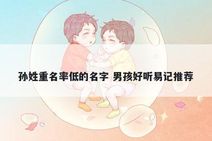 孙姓重名率低的名字 男孩好听易记推荐