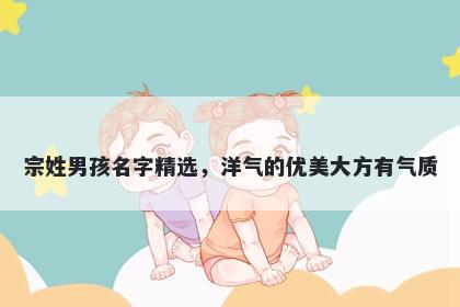 宗姓男孩名字精选,洋气的优美大方有气质