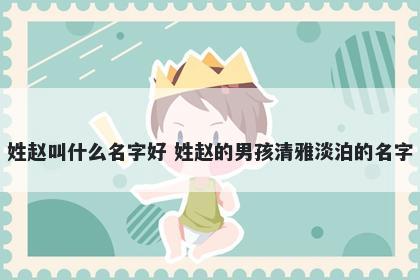 姓赵叫什么名字好 姓赵的男孩清雅淡泊的名字