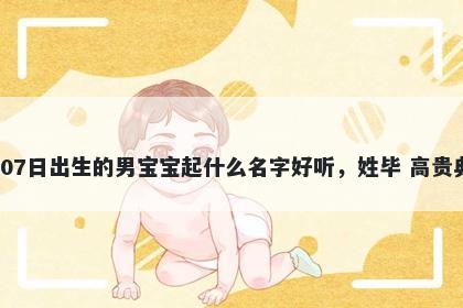 2026年-03月-07日出生的男宝宝起什么名字好听,姓毕 高贵典雅的名字推荐