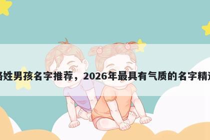 路姓男孩名字推荐,2026年最具有气质的名字精选