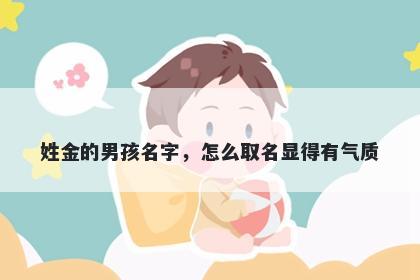 姓金的男孩名字,怎么取名显得有气质