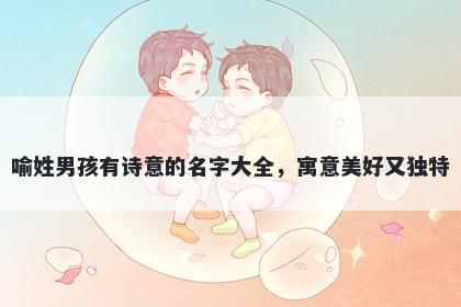 喻姓男孩有诗意的名字大全,寓意美好又独特