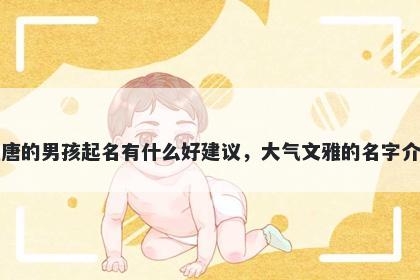 姓唐的男孩起名有什么好建议，大气文雅的名字介绍