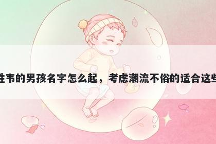 姓韦的男孩名字怎么起，考虑潮流不俗的适合这些