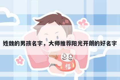 姓魏的男孩名字，大师推荐阳光开朗的好名字