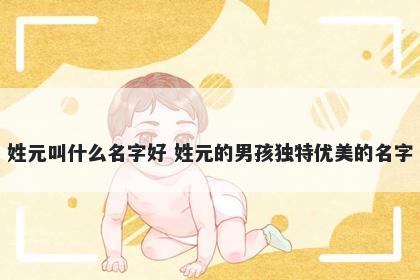 姓元叫什么名字好 姓元的男孩独特优美的名字