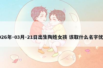 2026年-03月-21日出生陶姓女孩 该取什么名字优美
