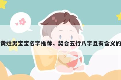 黄姓男宝宝名字推荐，契合五行八字且有含义的