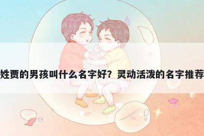 姓贾的男孩叫什么名字好？灵动活泼的名字推荐