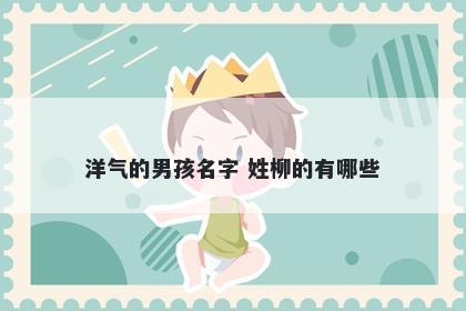 洋气的男孩名字 姓柳的有哪些