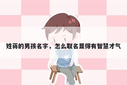 姓蒋的男孩名字，怎么取名显得有智慧才气