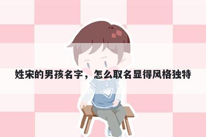 姓宋的男孩名字，怎么取名显得风格独特