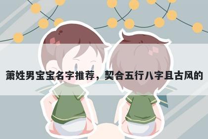 萧姓男宝宝名字推荐，契合五行八字且古风的