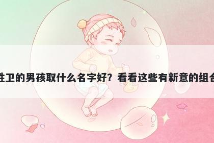 姓卫的男孩取什么名字好？看看这些有新意的组合