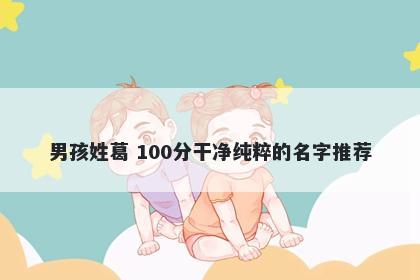 男孩姓葛 100分干净纯粹的名字推荐