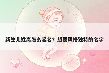 新生儿姓高怎么起名？想要风格独特的名字