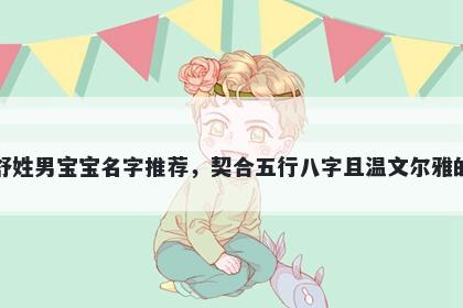 舒姓男宝宝名字推荐，契合五行八字且温文尔雅的