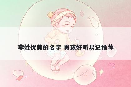 李姓优美的名字 男孩好听易记推荐