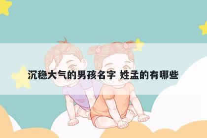 沉稳大气的男孩名字 姓孟的有哪些